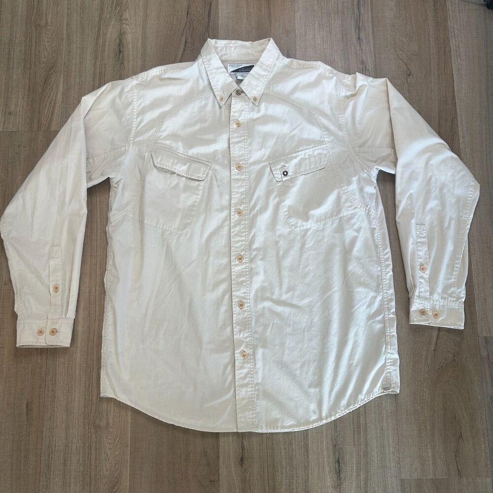 Exofficio Men's XL Tan Insect Shield L/S Pocket Outdoors Long Sleeve Shirt